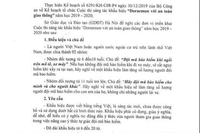 Công văn số 281/SGDĐT-CTTT của Sở Giáo dục Hà Nội