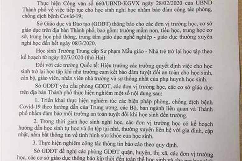 Công văn số 616/SGDĐT-CTTT của SGD