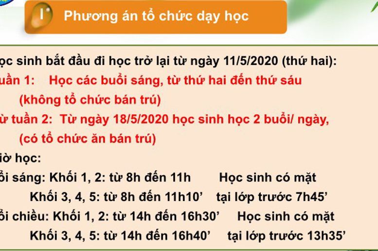 Phương án tổ chức dạy học