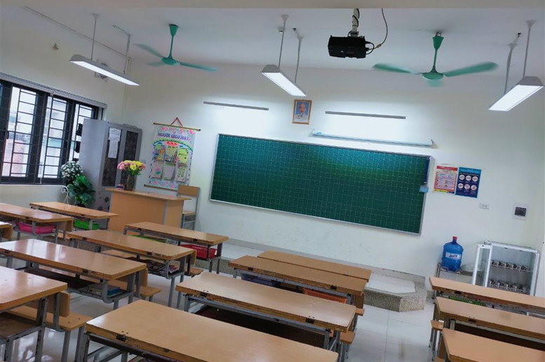 Các lớp học đã được vệ sinh, khử khuẩn chào đón các con học sinh tới trường