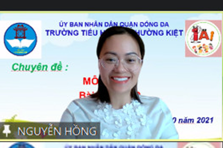 Cô giáo Nguyễn Thị Hồng - KTCM khối 1 hưởng ứng lời phát động qua tiết dạy khai mạc môn Toán - Bài 16: Số 10