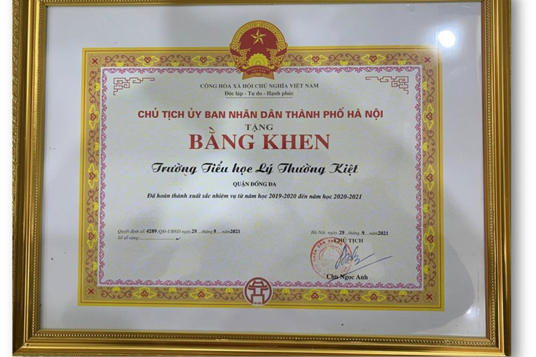 Bằng khen của Chủ tịch UBND Thành phố 