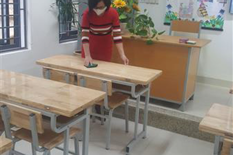 CBGV tổng vệ sinh, khử khuẩn lớp học