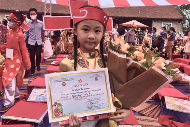 Em Lê Ngọc Tú Quyên - Lớp 3A1 đạt giải Trạng Nguyên đồng đội Vòng chung kết Ngày hội "Trạng Nguyên nhỏ tuổi" toàn quốc lần thứ 20 Năm học 2021 - 2022