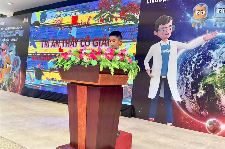 Hs Vũ Lê Bảo Nguyên - Lớp 5A1 tri ân Thầy cô giáo